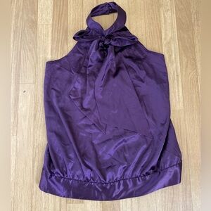 C&A Tendency Purple Satin Blouse Size M